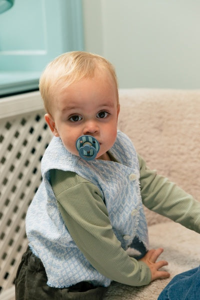BIBS Pacifier Studio Colour 2 PACK Pin Latex Size 2 - Sky Blue Mix (Min. of 2 PK, multiples of 2 PK)