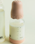 BIBS Glass Boheme Baby Bottle Round Latex 1 pack 240 ml Medium Flow Blush (Min. of 2 PK , multiples of 2 PK)