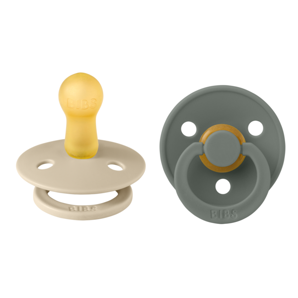 BIBS Pacifier Original COLOUR Latex 2 PK Vanilla/Pine (Min. of 2 PK, multiples of 2 PK)
