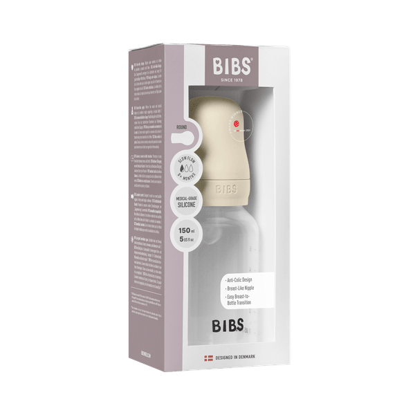 BIBS Grow and Flow BPA-Free PP Baby Bottle Round Latex Set 150 ml / 270ml Ivory (Min. of 2 PK , multiples of 2 PK)