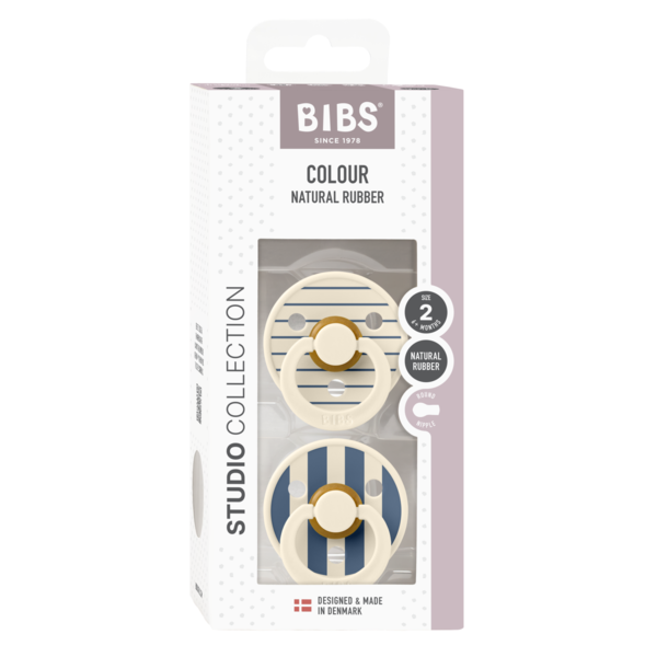 BIBS Studio Colour 2 Pack Pin - Ivory/Steel Blue Mix (Min. of 2 PK, multiples of 2 PK)