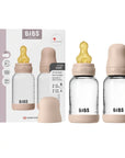 BIBS Glass Baby Bottle Round Latex 2 pack 120 ml Slow Flow Blush (Min. of 2 PK , multiples of 2 PK)