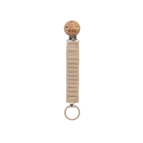 BIBS Pacifier Clip Knitted - Vanilla (Min. of 2 PK , multiples of 2 PK)