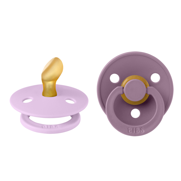 BIBS Pacifier Original COLOUR Latex 2 PK Anatomical Violet Sky/Mauve (Min. of 2 PK, multiples of 2 PK)