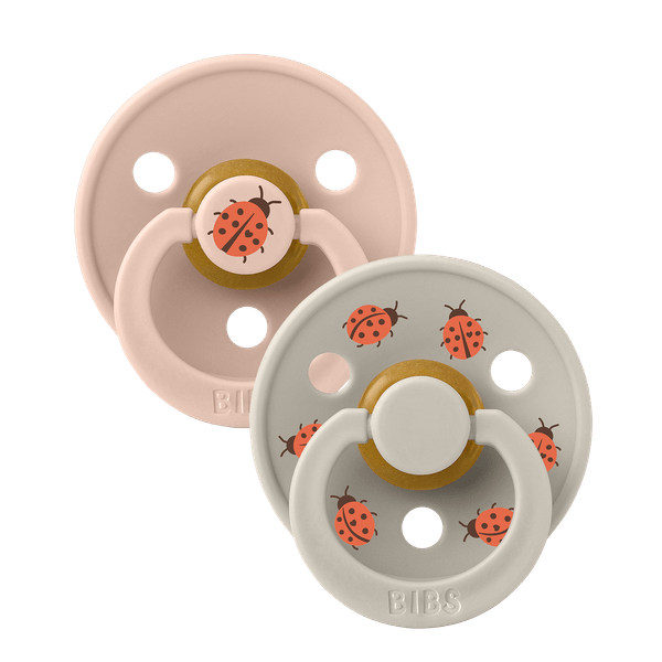 BIBS Pacifier Studio Colour 2 PACK Ladybug Latex - Blush Mix (Min. of 2 PK, multiples of 2 PK)
