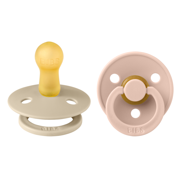 BIBS Pacifier Original COLOUR Latex 2 PK Vanilla/Blush (Min. of 2 PK, multiples of 2 PK)