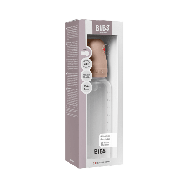 BIBS BPA-Free PP Baby Bottle Round Silicone 1 pack 270 ml Medium Flow Blush (Min. of 2 PK , multiples of 2 PK)