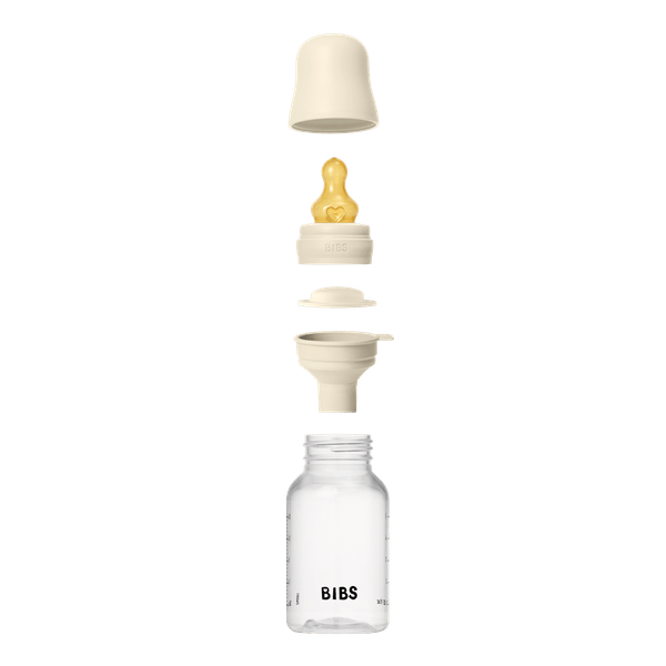 BIBS BPA-Free PP Baby Bottle Round Latex 1 pack 150 ml Slow Flow Ivory (Min. of 2 PK , multiples of 2 PK)