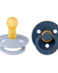 BIBS Pacifier Original COLOUR Latex 2 PK Dusty Blue/Steel Blue (Min. of 2 PK, multiples of 2 PK)