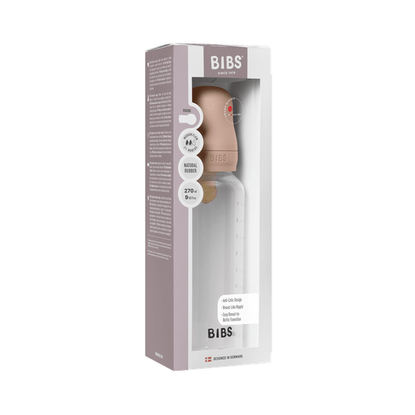 BIBS BPA-Free PP Baby Bottle Round Latex 1 pack 270 ml Medium Flow Blush (Min. of 2 PK , multiples of 2 PK)