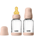 BIBS Glass Baby Bottle Round Latex 2 pack 120 ml Slow Flow Blush (Min. of 2 PK , multiples of 2 PK)