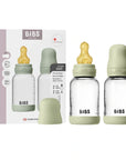 BIBS Glass Baby Bottle Round Latex 2 pack 120 ml Slow Flow Sage (Min. of 2 PK , multiples of 2 PK)