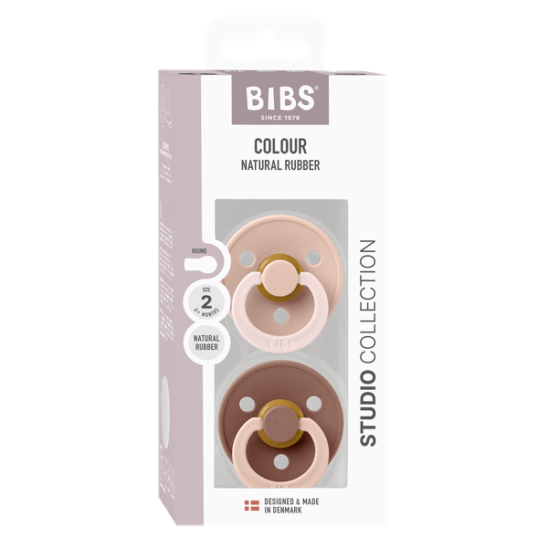 BIBS Pacifier Studio Colour 2 PACK Fusion Latex - Blush Woodchuck Mix (Min. of 2 PK, multiples of 2 PK)