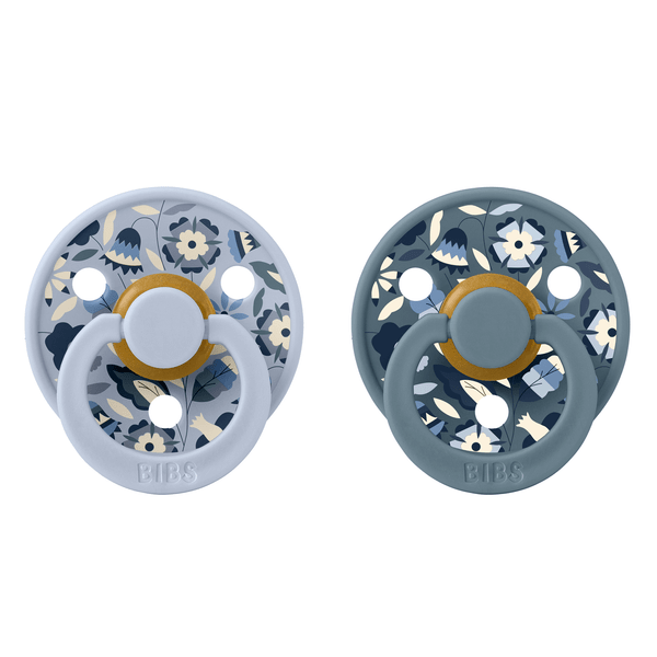 BIBS x Liberty Pacifier Original COLOUR Latex 2 PK Bobo Dusty Blue Mix (Min. of 2 PK, multiples of 2 PK)