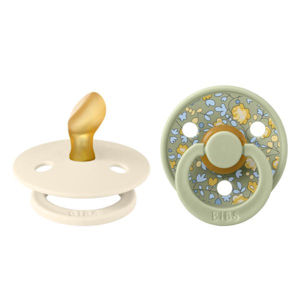 BIBS x Liberty Pacifier Original COLOUR Latex Anatomical Eloise Sage Mix (Min. of 2 PK, multiples of 2 PK)