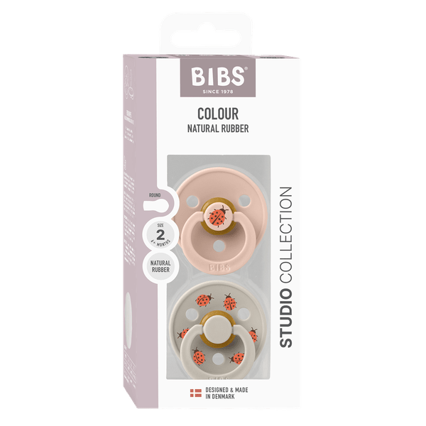 BIBS Pacifier Studio Colour 2 PACK Ladybug Latex - Blush Mix (Min. of 2 PK, multiples of 2 PK)