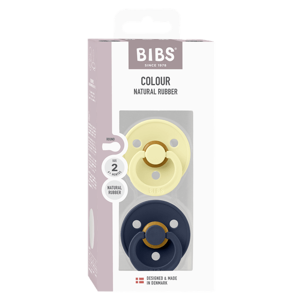 BIBS Pacifier Original COLOUR Latex 2 PK Luna/Deep Space (Min. of 2 PK, multiples of 2 PK)