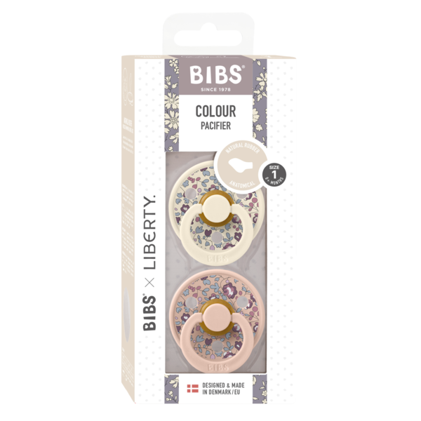 BIBS x Liberty Pacifier Original COLOUR Latex Anatomical Eloise Blush (Min. of 2 PK, multiples of 2 PK)