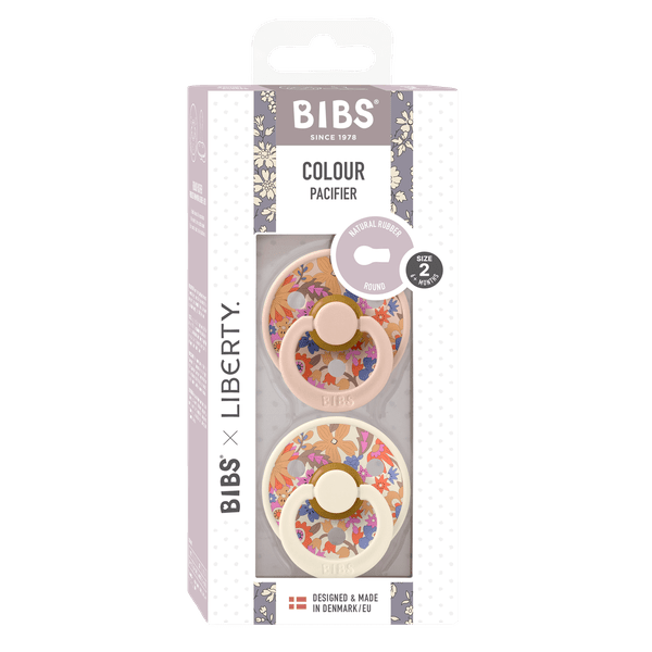BIBS x Liberty Pacifier Original COLOUR Latex 2 PK June Blossom Blush Mix (Min. of 2 PK, multiples of 2 PK)