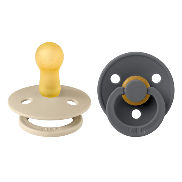 BIBS Pacifier Original COLOUR Latex 2 PK Vanilla/Iron(Min. of 2 PK, multiples of 2 PK)