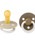BIBS Pacifier Original COLOUR Latex 2 PK Vanilla Glow/Dark Oak Glow (Min. of 2 PK, multiples of 2 PK)