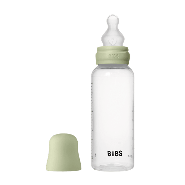 BIBS BPA-Free PP Baby Bottle Round Silicone 1 pack 270 ml Medium Flow Sage (Min. of 2 PK , multiples of 2 PK)