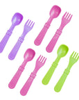Re - Play 8 PK Packaged Utensils - Bright Pink, Purple, Lime, Bright Pink (Min. of 2 PK, Multiples of 2 PK) - MAIGHAN DISTRIBUTION CANADA