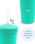 Re - Play Straw Cup with Lid & Straw Assembled - Aqua (Min. of 2 PK, Multiples of 2 PK) - MAIGHAN DISTRIBUTION CANADA