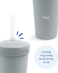 Re - Play Straw Cup with Lid & Straw Assembled - Grey (Min. of 2 PK, Multiples of 2 PK) - MAIGHAN DISTRIBUTION CANADA