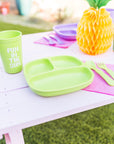 Re-Play 3 PK Packaged Divided Plates Sky Blue, Orange, Yellow (Min. of 2 PK, Multiples of 2 PK)