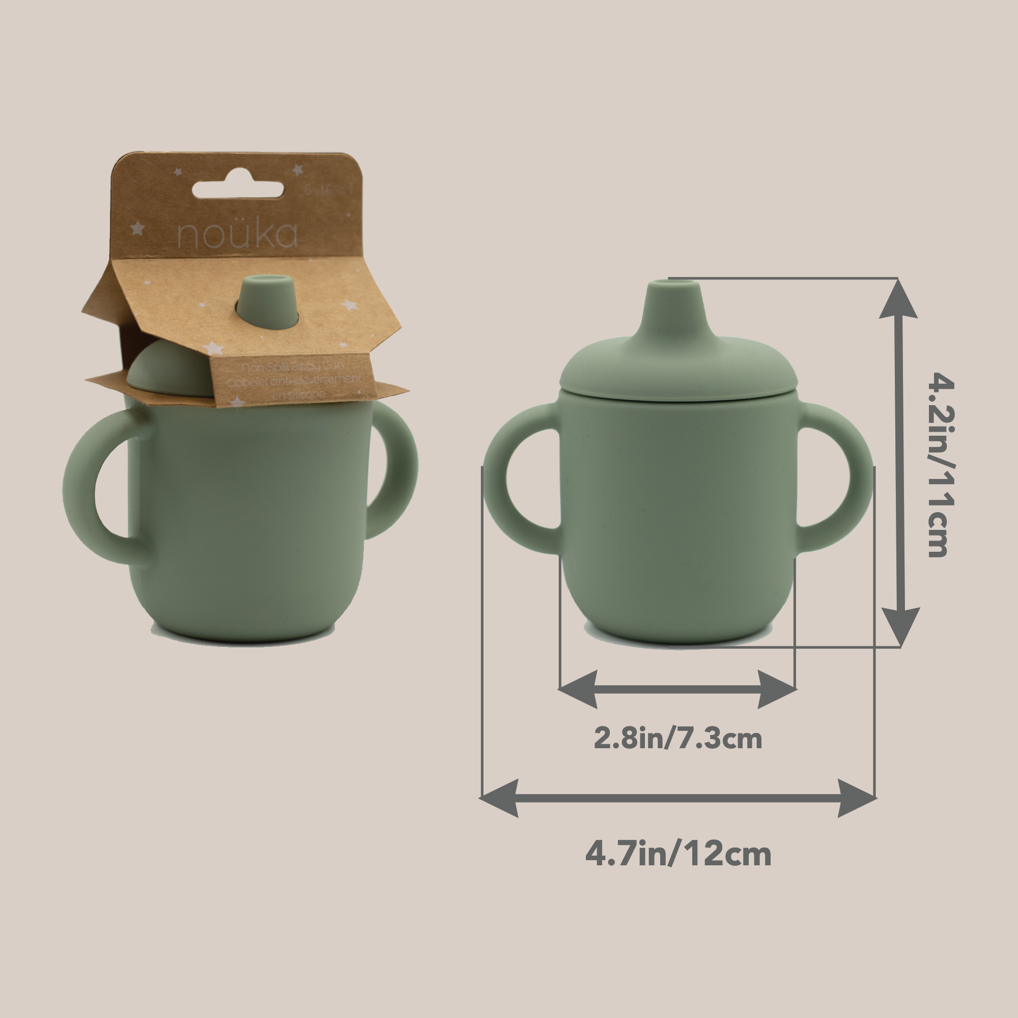 noüka Non-Spill Sippy Cup - Soft Blush (Min. of 2 PK, Multiples of 2 PK)