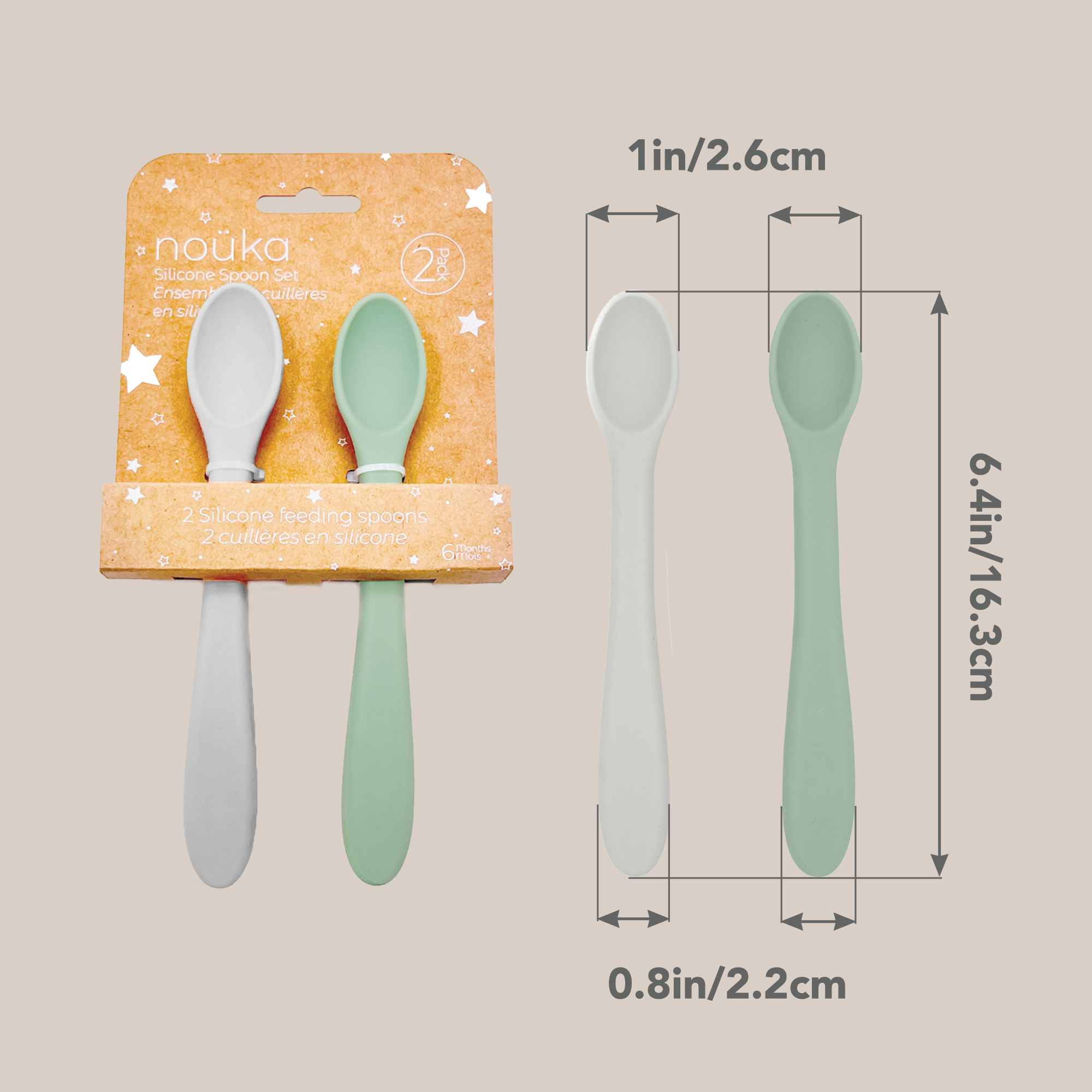 noüka Feeding Spoon Set - Lily Blue/Deep Ocean (Min. of 2 PK, Multiples of 2 PK)