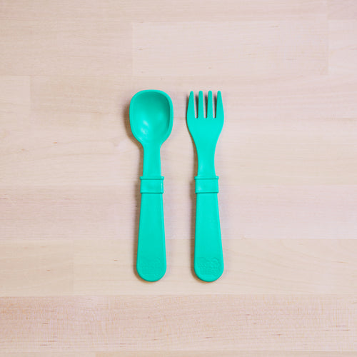 Re-Play 8 PK Open Stock Utensils - Aqua (Min. of 2 PK, Multiples of 2 PK)