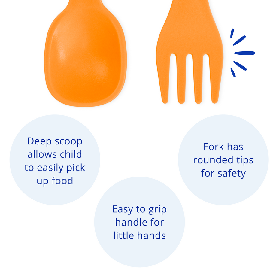 Re-Play 8 PK Packaged Utensils - Orange (Min. of 2 PK, Multiples of 2 PK)