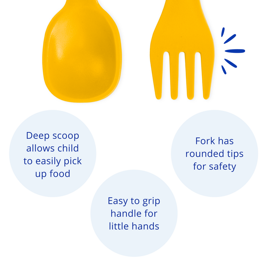 Re-Play 8 PK Packaged Utensils - Sunny Yellow (Min. of 2 PK, Multiples of 2 PK)