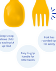 Re-Play 8 PK Packaged Utensils - Sunny Yellow (Min. of 2 PK, Multiples of 2 PK)