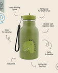 Trixie Insulated drinking bottle 350ml - Mr. Dino (Min. of 2 PK, multiples of 2 PK) - MAIGHAN DISTRIBUTION CANADA