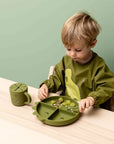 Trixie Waterproof long sleeve bib - Mr. Dino (Min. of 3 PK, multiples of 3 PK) - MAIGHAN DISTRIBUTION CANADA