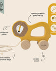 Trixie Wooden pull along toy - Mr. Lion (Min. of 2 PK, multiples of 2 PK) - MAIGHAN DISTRIBUTION CANADA