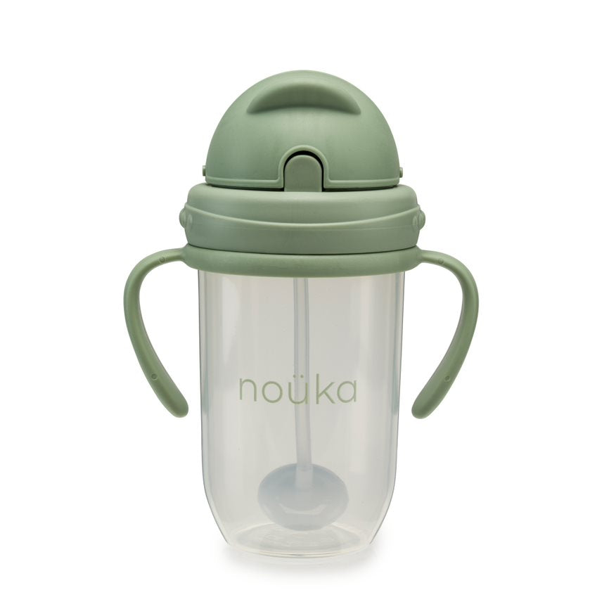 noüka Non-Spill Weighted Straw Cup 9 oz - Moss (Sold in Case of 2, Qty of 1=2 products)