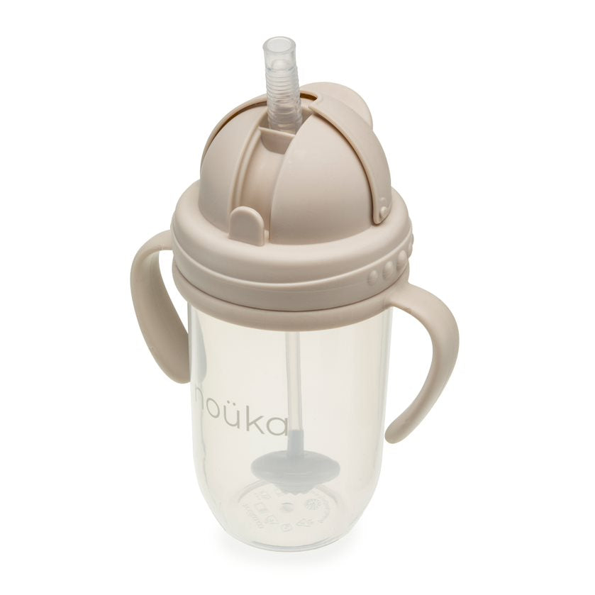 noüka Non-Spill Weighted Straw Cup 9 oz - Soft Sand (Sold in Case of 2, Qty of 1=2 products)