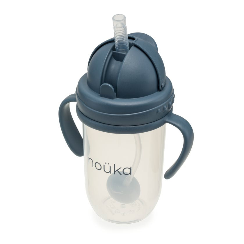 noüka Non-Spill Weighted Straw Cup 9 oz - Deep Ocean (Sold in Case of 2, Qty of 1=2 products)