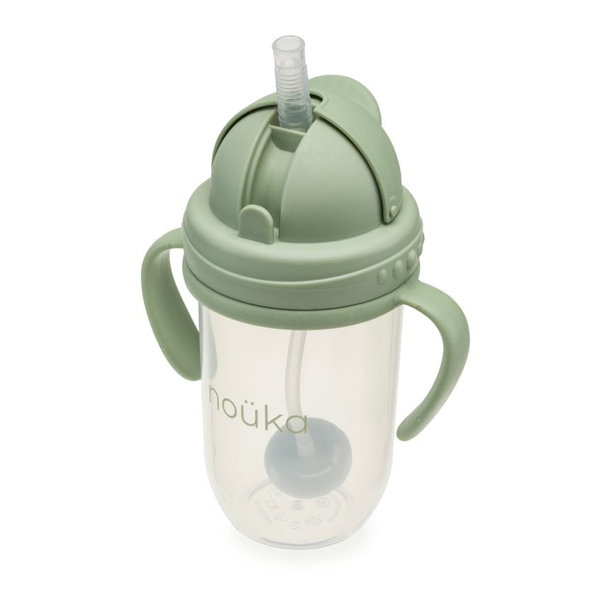 noüka Non-Spill Weighted Straw Cup 9 oz - Moss (Sold in Case of 2, Qty of 1=2 products)