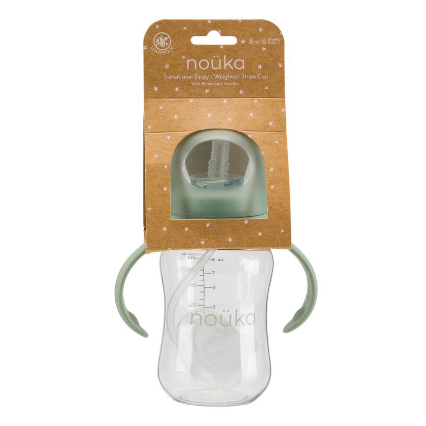 noüka Transitional Sippy/Weighted Straw Cup - Moss (Min. of 2 PK, Multiples of 2 PK)