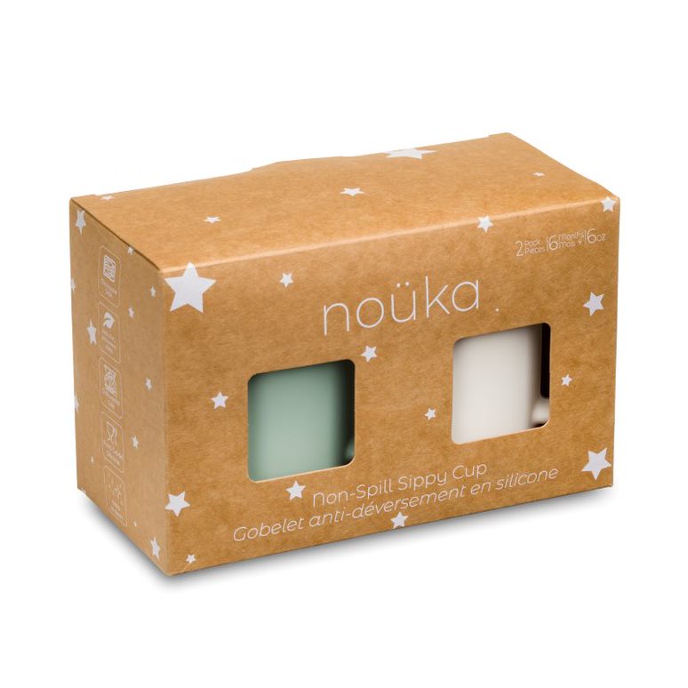 noüka Non-Spill Sippy Cup 2 Pack - Leaf/Shifting Sand (Min. of 2 PK, Multiples of 2 PK)