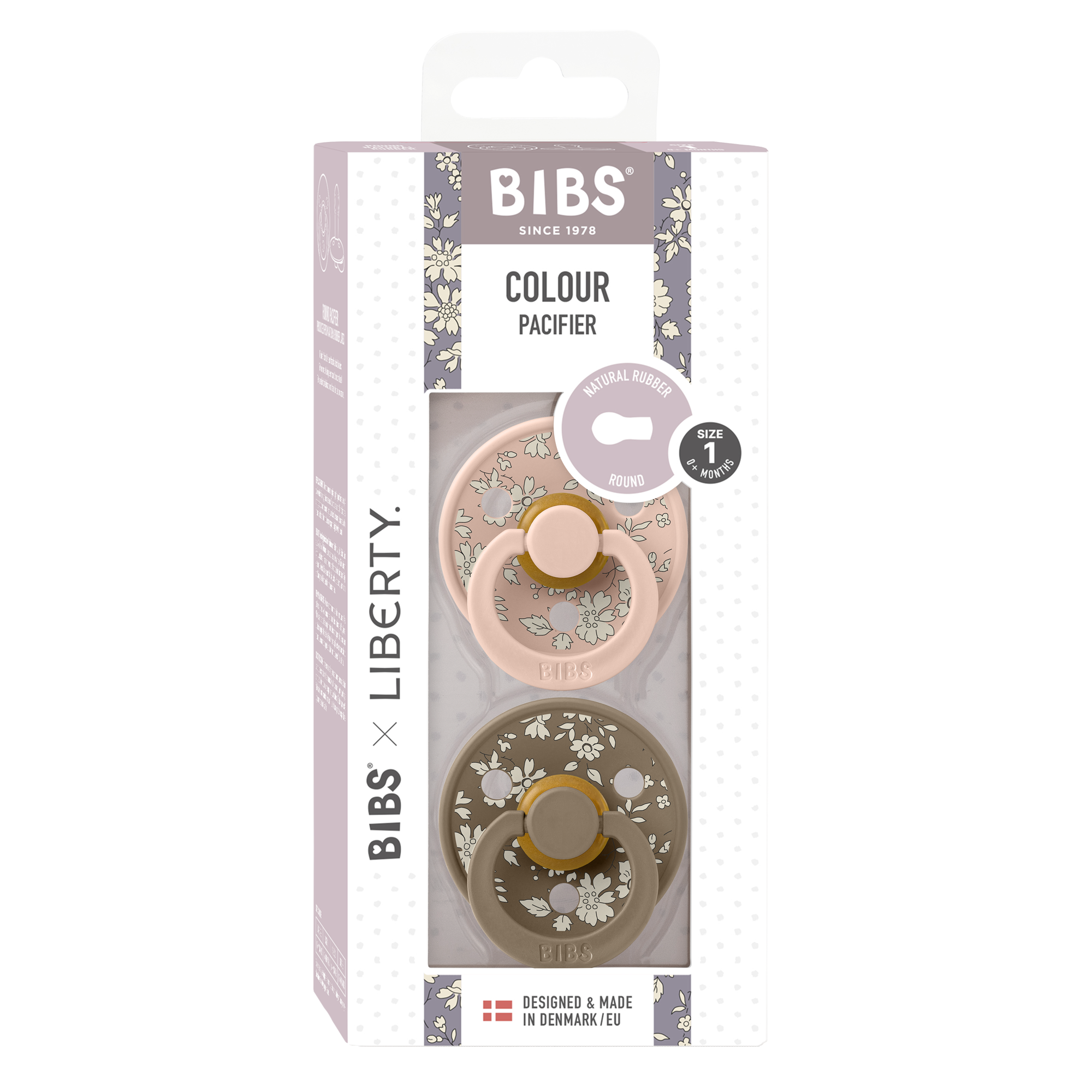 BIBS x Liberty Pacifier Original COLOUR Latex 2 PK Capel Blush Mix (Min. of 2 PK, multiples of 2 PK)