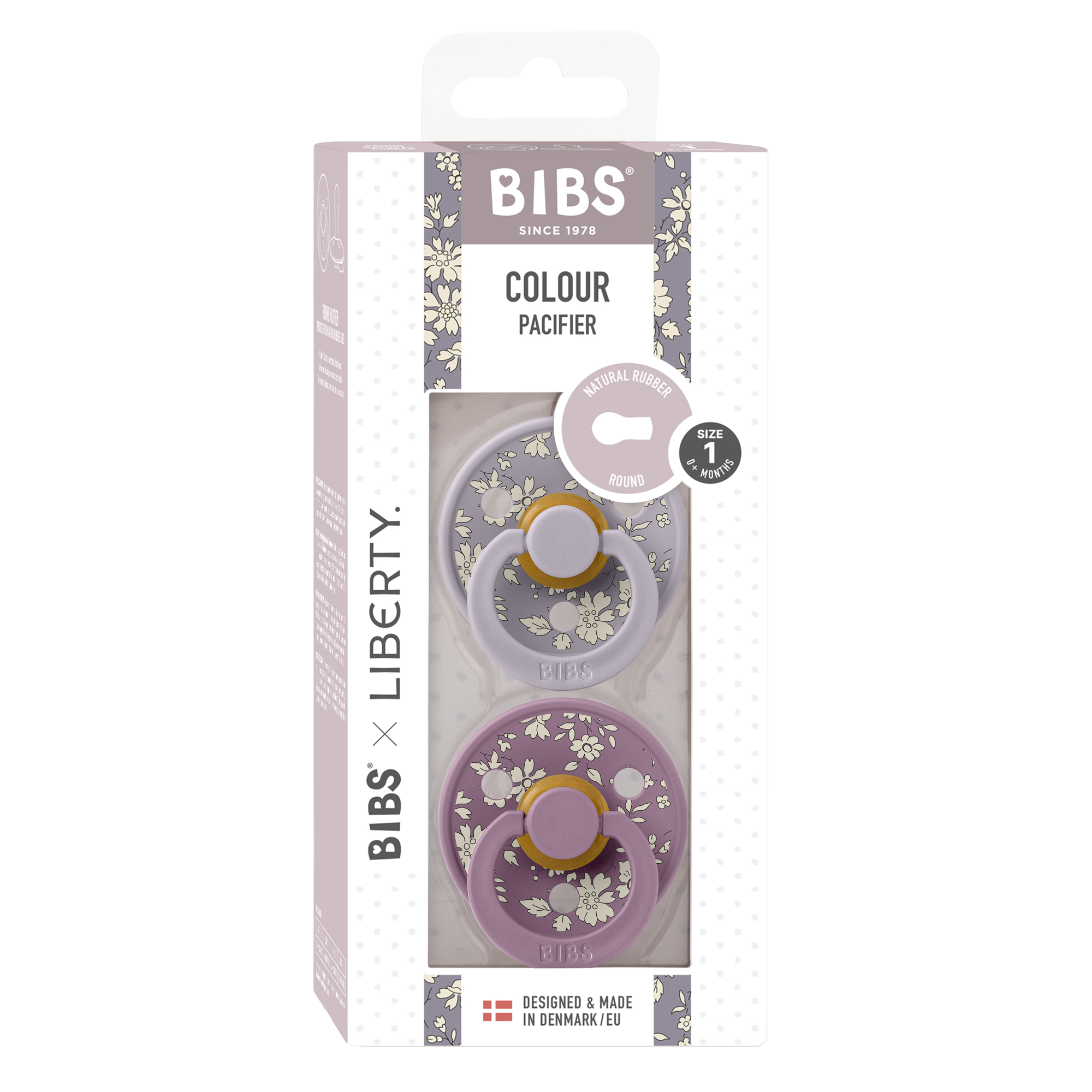 BIBS x Liberty Pacifier Original COLOUR Latex 2 PK Capel Fossil Grey Mix (Min. of 2 PK, multiples of 2 PK)