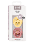 BIBS Pacifier Original COLOUR Latex 2 PK Pale Butter / Dusky Pink(Min. of 2 PK, multiples of 2 PK)