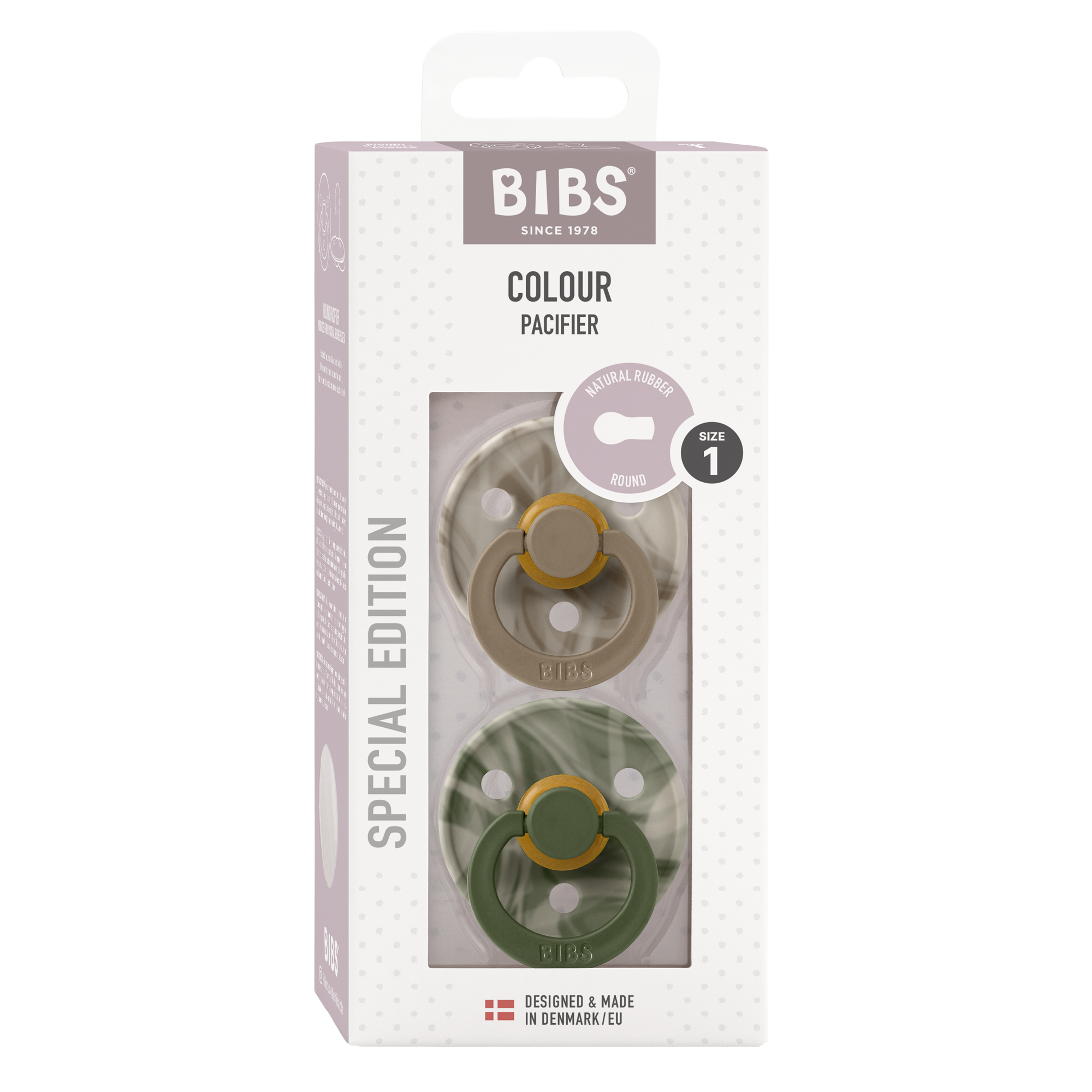 BIBS Pacifier Original COLOUR TIE-DYE Camo 2 PK Green Mix (Min. of 1 PK, multiples of 1 PK)