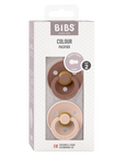 BIBS Pacifier Original COLOUR Latex 2 PK Woodchuck/Blush (Min. of 2 PK, multiples of 2 Pk)
